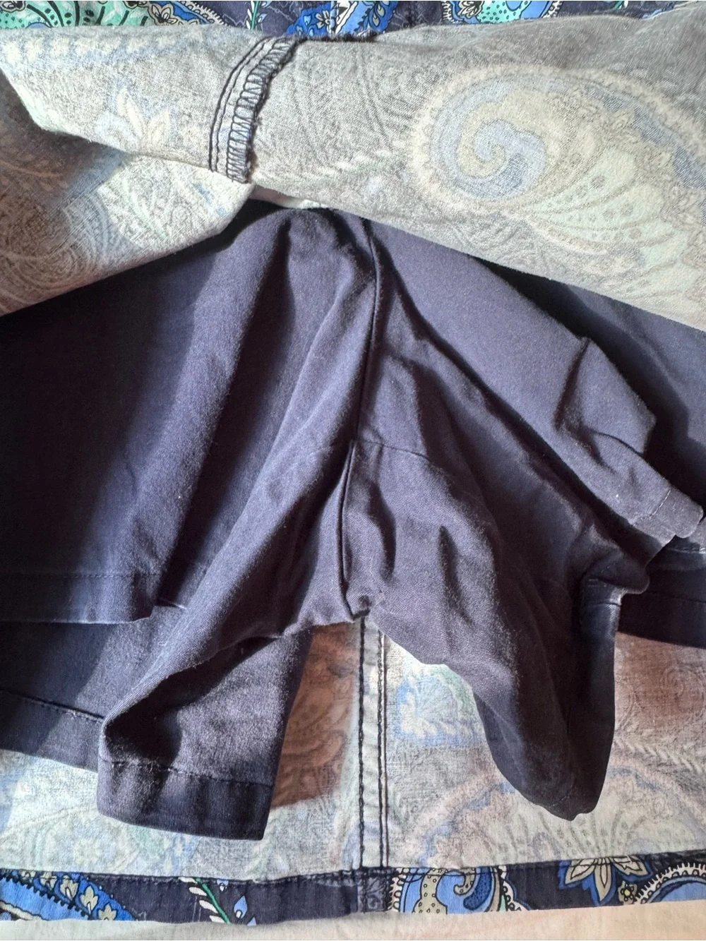 Croft & Barrow Classic Fit Paisley Stretch Skort Size 16 Navy Pockets - Picture 3 of 5